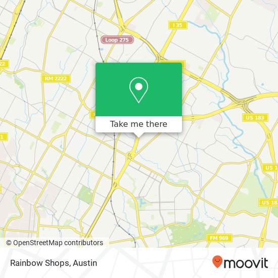 Mapa de Rainbow Shops, 5455 N I-35 Austin, TX 78723