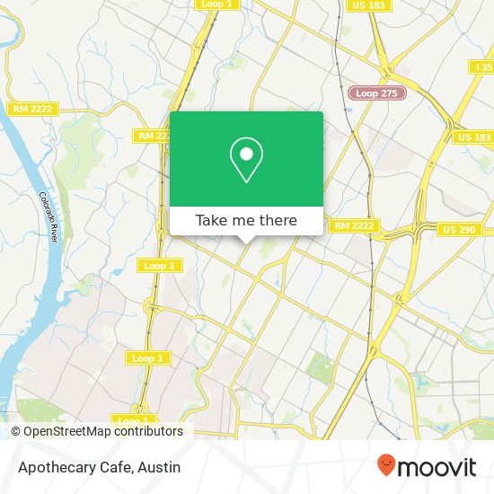 Mapa de Apothecary Cafe, 4800 Burnet Rd Austin, TX 78756