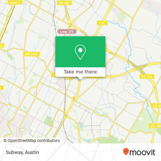 Subway, 5419 N Interstate 35 Austin, TX 78723 map