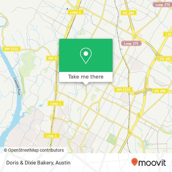 Mapa de Doris & Dixie Bakery, Austin, TX 78756