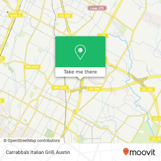 Mapa de Carrabba's Italian Grill, 6406 N Interstate 35 Austin, TX 78752