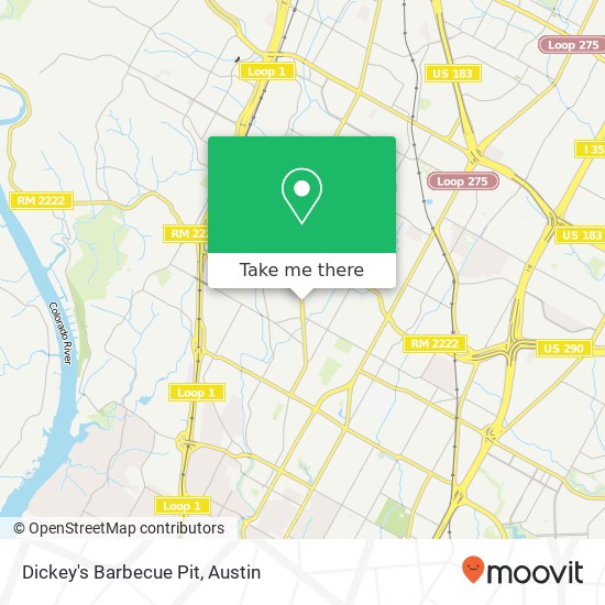 Mapa de Dickey's Barbecue Pit, 5350 Burnet Rd Austin, TX 78756