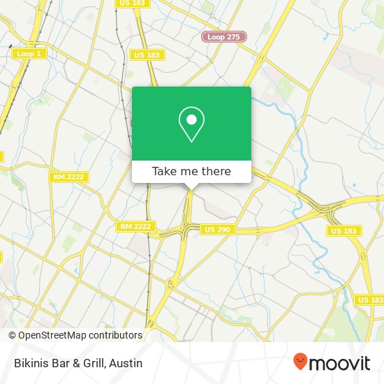 Mapa de Bikinis Bar & Grill, 6901 N Interstate 35 Austin, TX 78752