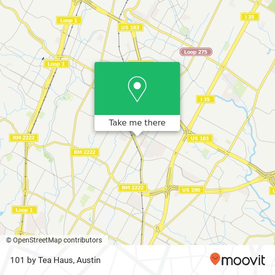 Mapa de 101 by Tea Haus, 6929 Airport Blvd Austin, TX 78752