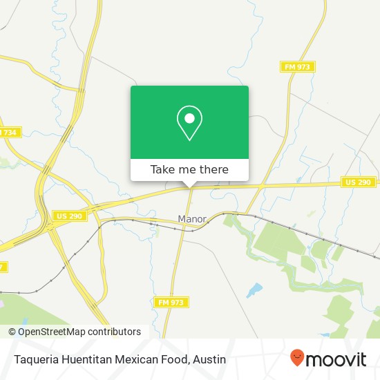 Mapa de Taqueria Huentitan Mexican Food, 11209 US Highway 290 E Manor, TX 78653