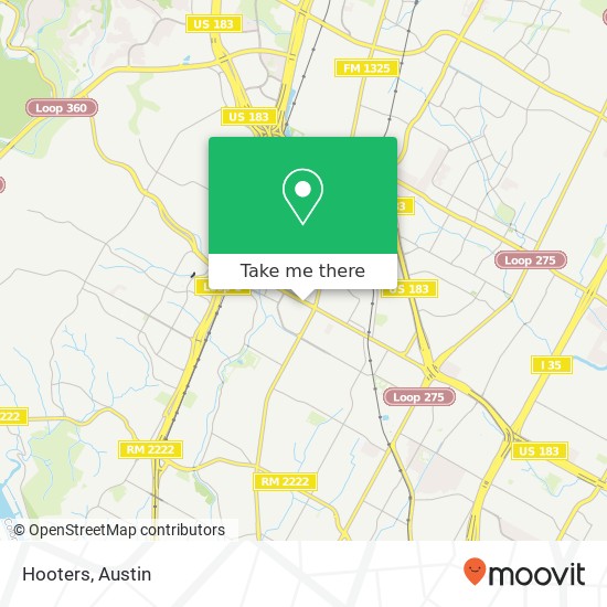 Mapa de Hooters, 2525 W Anderson Ln Austin, TX 78757