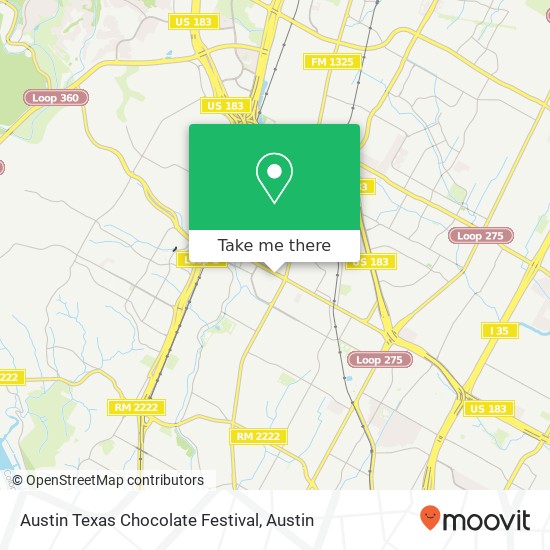 Mapa de Austin Texas Chocolate Festival