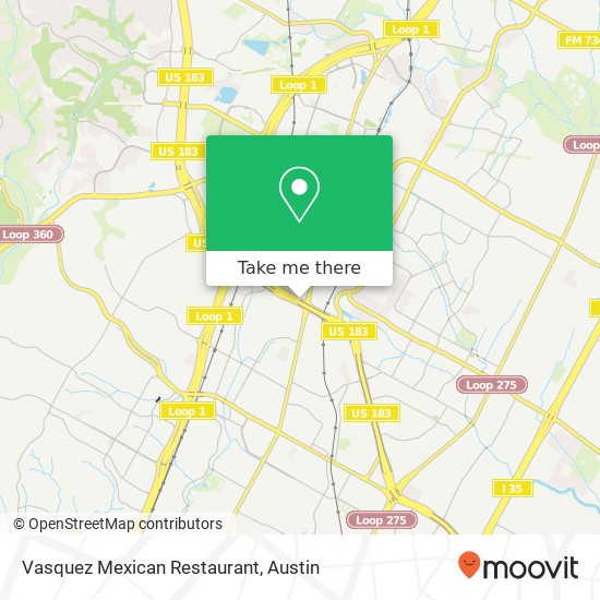 Mapa de Vasquez Mexican Restaurant, 9063 Research Blvd Austin, TX 78758