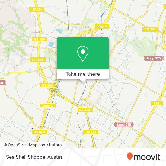 Mapa de Sea Shell Shoppe, 10220 McKalla Pl Austin, TX 78758