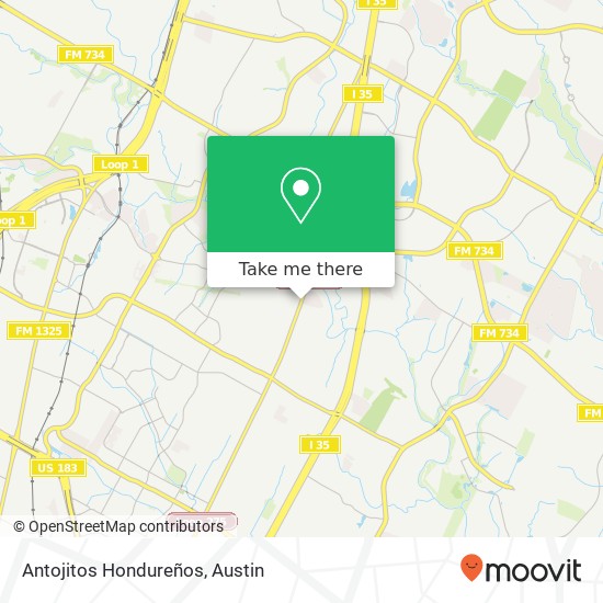 Mapa de Antojitos Hondureños, 12030 N Lamar Blvd Austin, TX 78753