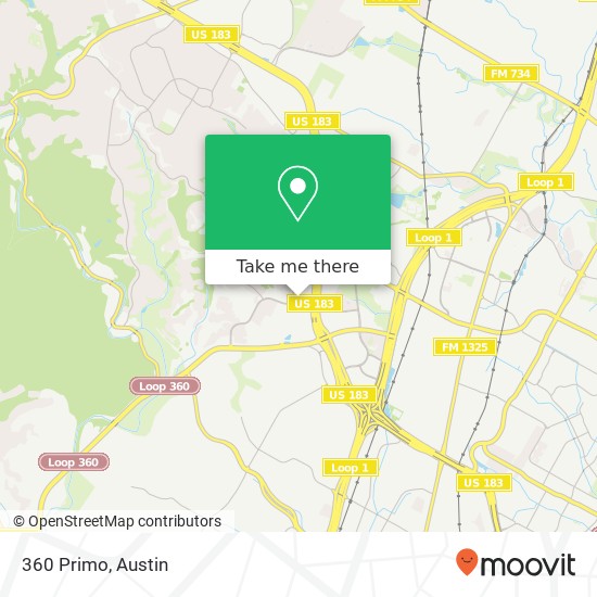 Mapa de 360 Primo, 9828 Great Hills Trl Austin, TX 78759
