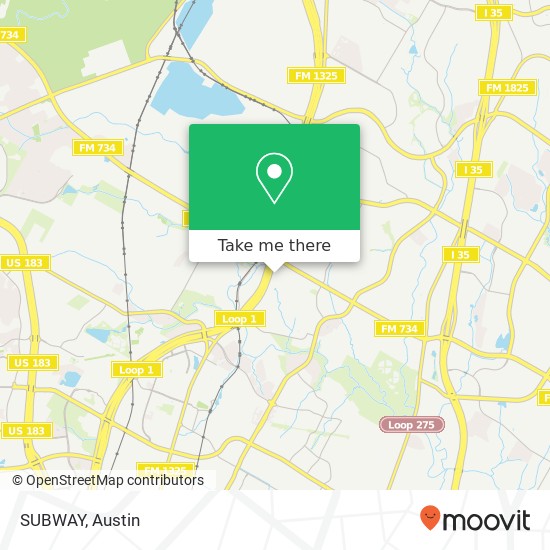 Mapa de SUBWAY, 12407 N Mopac Expy Austin, TX 78758