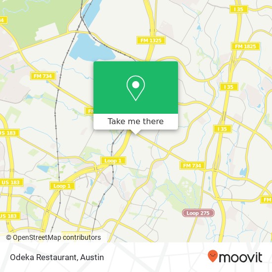 Mapa de Odeka Restaurant, 2501 Parmer Ln W Austin, TX 78727