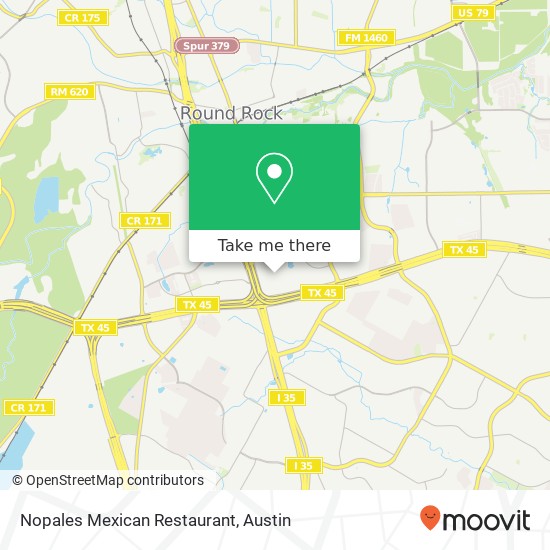 Mapa de Nopales Mexican Restaurant, 2601 S Interstate 35 Round Rock, TX 78664