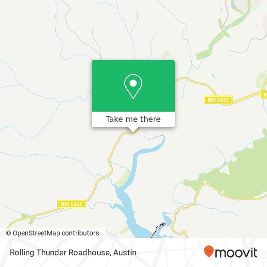 Rolling Thunder Roadhouse, 18369 FM-1431 Jonestown, TX 78645 map