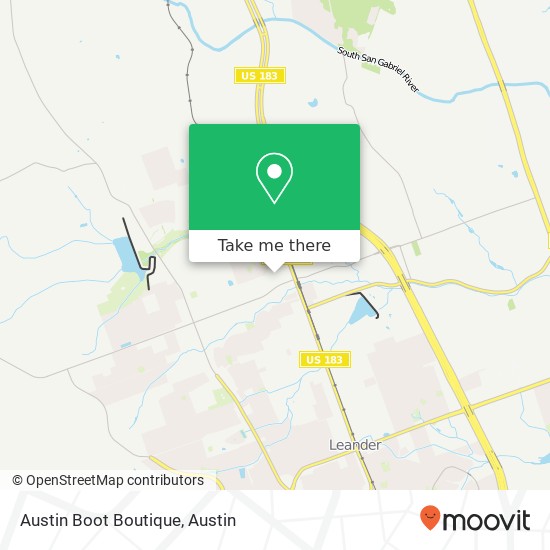 Mapa de Austin Boot Boutique, 651 N Highway 183 Leander, TX 78641