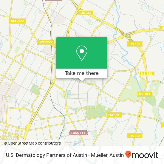 U.S. Dermatology Partners of Austin - Mueller map