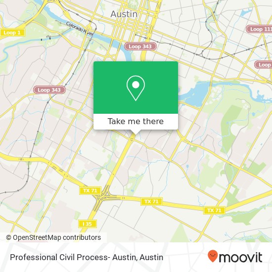 Professional Civil Process- Austin map