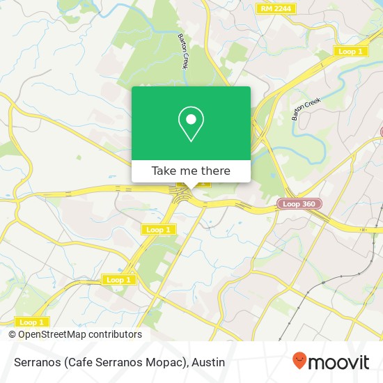 Serranos (Cafe Serranos Mopac) map