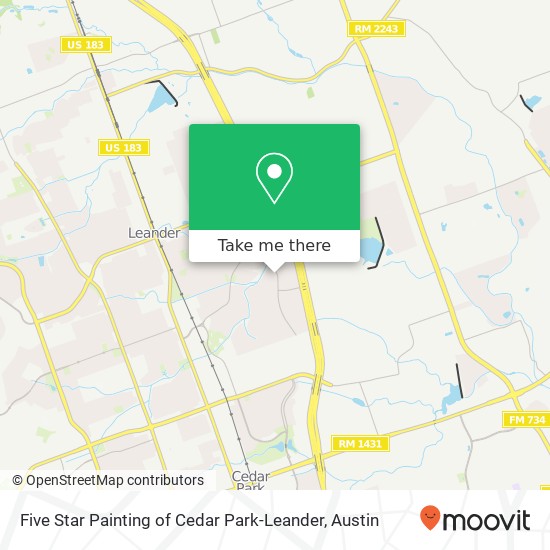 Mapa de Five Star Painting of Cedar Park-Leander