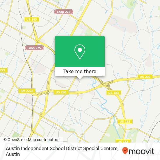 Mapa de Austin Independent School District Special Centers