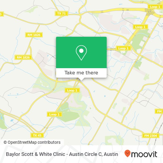 Mapa de Baylor Scott & White Clinic - Austin Circle C