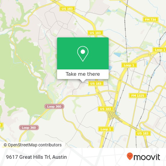 9617 Great Hills Trl map