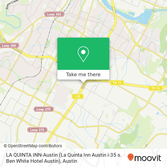 Mapa de LA QUINTA INN-Austin (La Quinta Inn Austin i-35 s. Ben White Hotel Austin)