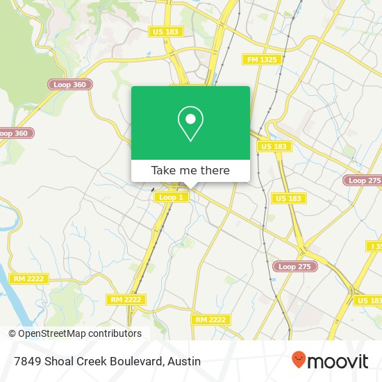 7849 Shoal Creek Boulevard map