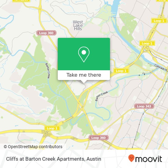 Cliffs at Barton Creek Apartments map