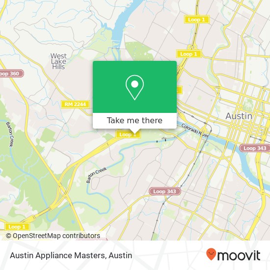 Austin Appliance Masters map