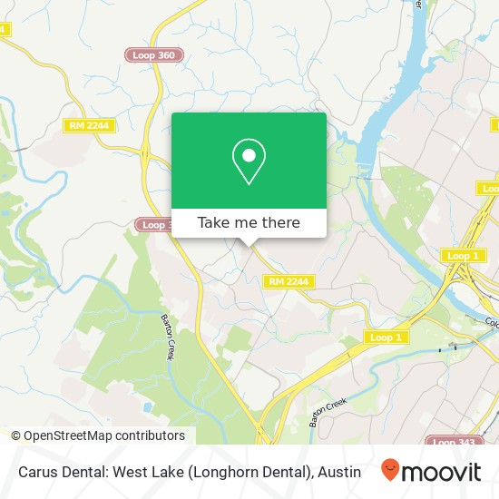 Mapa de Carus Dental: West Lake (Longhorn Dental)