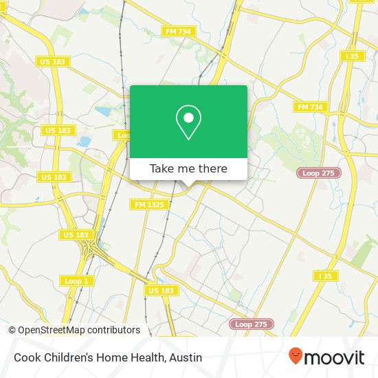 Cook Children's Home Health map