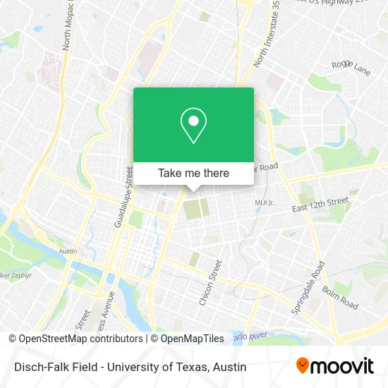 Disch-Falk Field - University of Texas map