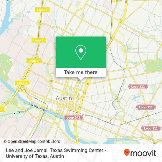 Mapa de Lee and Joe Jamail Texas Swimming Center - University of Texas