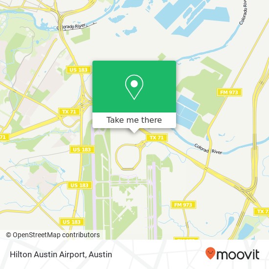 Hilton Austin Airport map