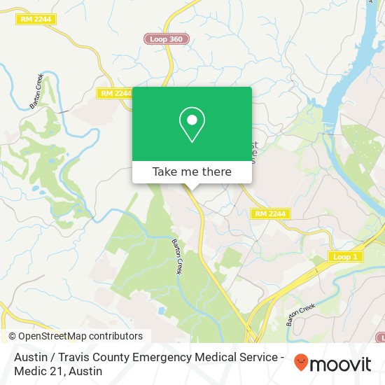 Mapa de Austin / Travis County Emergency Medical Service - Medic 21