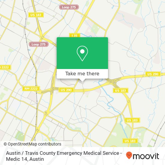 Mapa de Austin / Travis County Emergency Medical Service - Medic 14