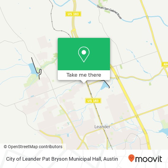 City of Leander Pat Bryson Municipal Hall map