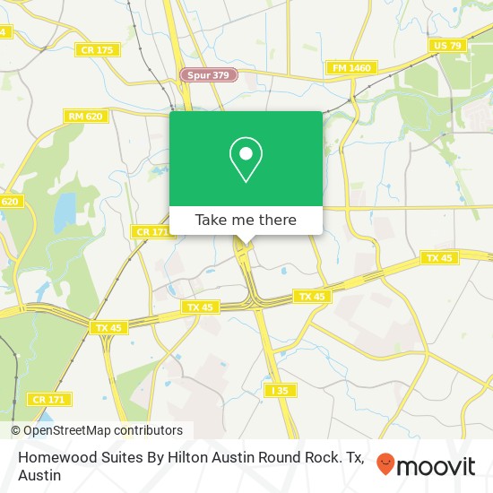 Mapa de Homewood Suites By Hilton Austin Round Rock. Tx