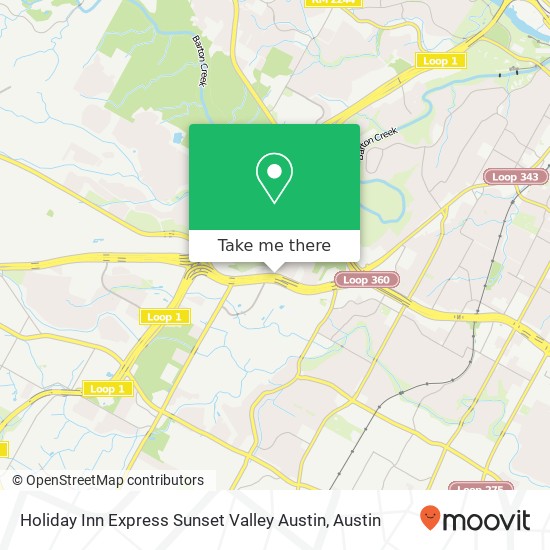 Holiday Inn Express Sunset Valley Austin map