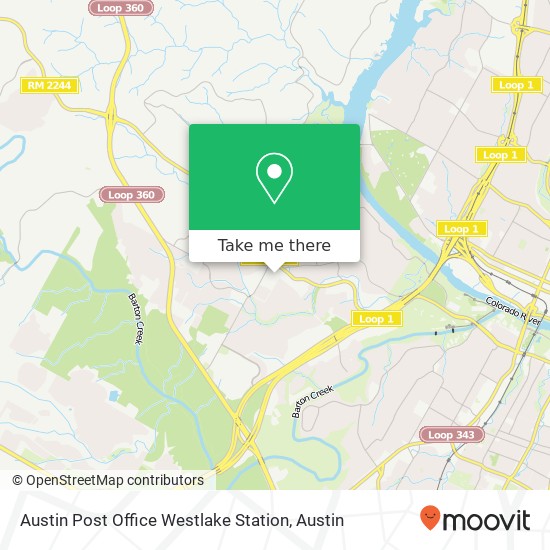 Austin Post Office Westlake Station map