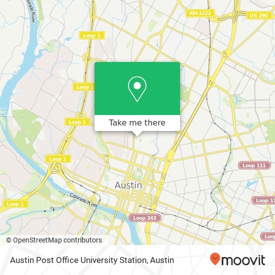 Austin Post Office University Station map