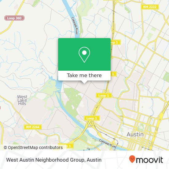 West Austin Neighborhood Group map