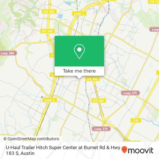 U-Haul Trailer Hitch Super Center at Burnet Rd & Hwy 183 S map