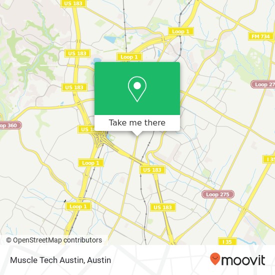 Muscle Tech Austin map