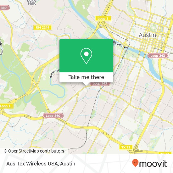 Mapa de Aus Tex Wireless USA