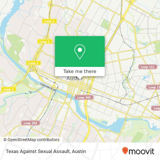 Mapa de Texas Against Sexual Assault