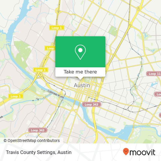 Travis County Settings map