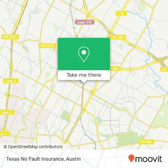 Texas No Fault Insurance map